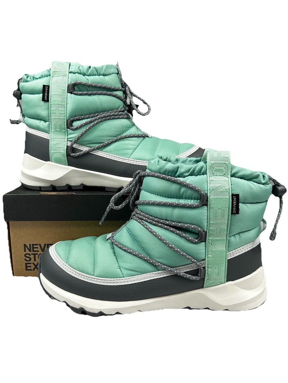 THE NORTH FACE THERMOBALL LACE UP WP Boots Women's Wasabi/Vanadis Grey Size 9